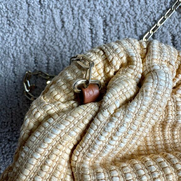 Mansur Gavriel Mini Cloud Woven Clutch in Natural with Chain Strap - Picture 11 of 13